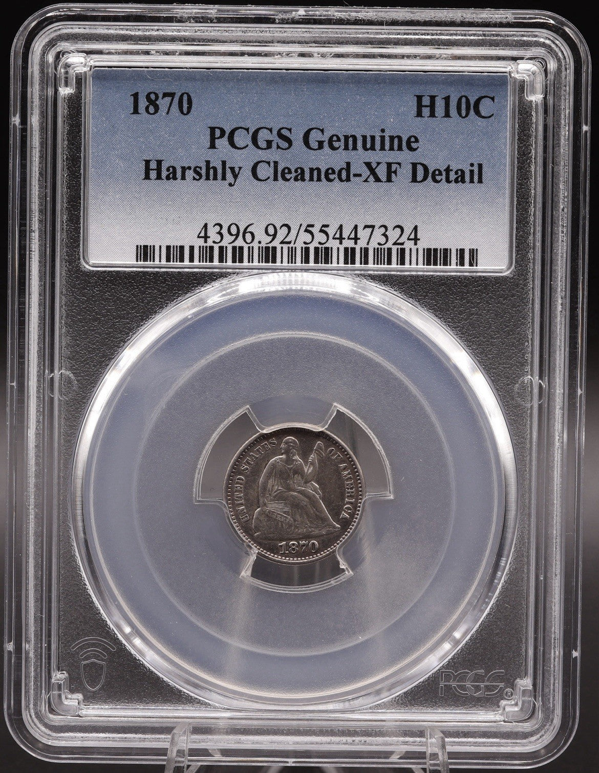 1870 Seated Liberty Half Dime • PCGS XF Detail • Harshly Cleaned