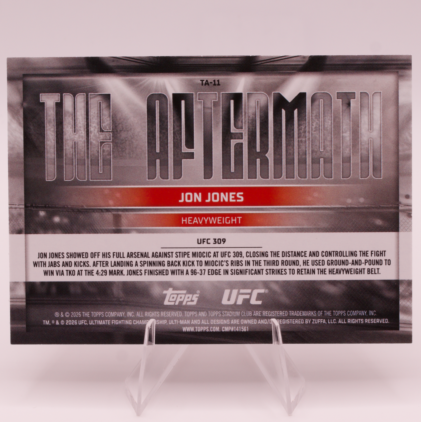 2026 Topps Stadium Club UFC Jon Jones The Aftermath TA-11 UFC 309 Stipe Miocic