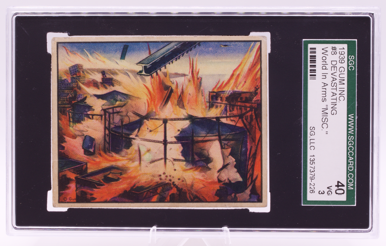 1939 Gum Inc World In Arms #8 Devastating Aerial Bomb SGC 3 VG Pre-War Card