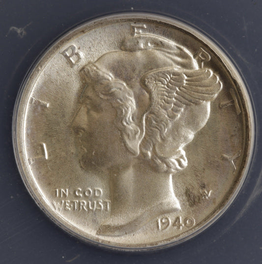 🪙 1940 Mercury Dime ANACS MS67 FSB • Full Split Bands • Blast White Gem