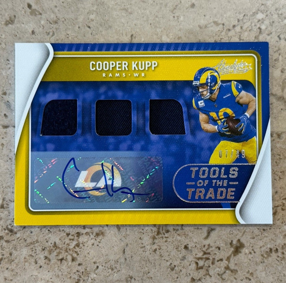 2021 Panini Absolute Cooper Kupp Tools of the Trade Triple Jersey Auto /49 Rams
