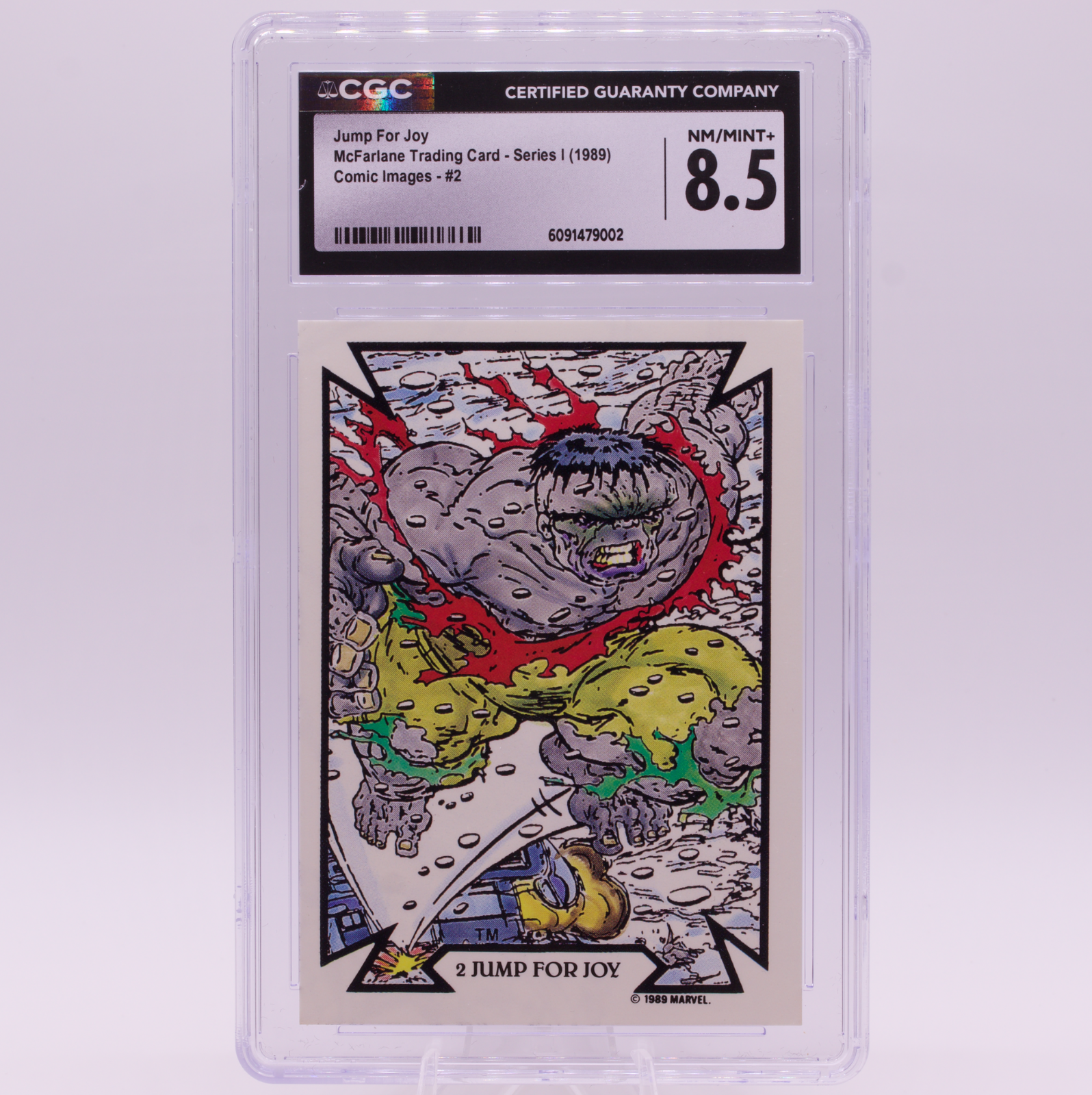 1989 McFarlane Comic Images "Jump For Joy" #2 CGC 8.5 NM/MINT+ Hulk Card