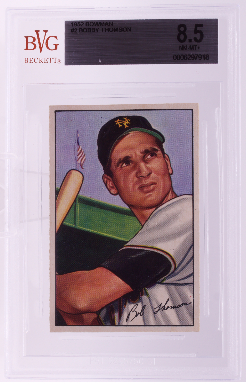 1952 Bowman #2 Bobby Thomson BVG 8.5 NM-MT+ High Grade NY Giants Rare
