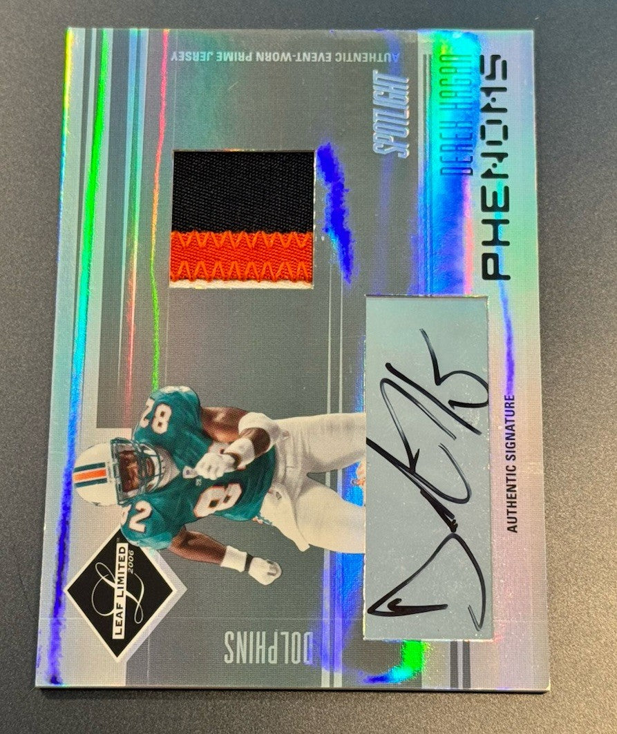 2006 Leaf Limited Derek Hagan RC Patch Auto #14/25 SP Phenom Spotlight Dolphins