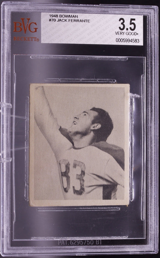 1948 Bowman Football #70 Jack Ferrante Rookie RC BVG 3.5 VG+ Philadelphia Eagles