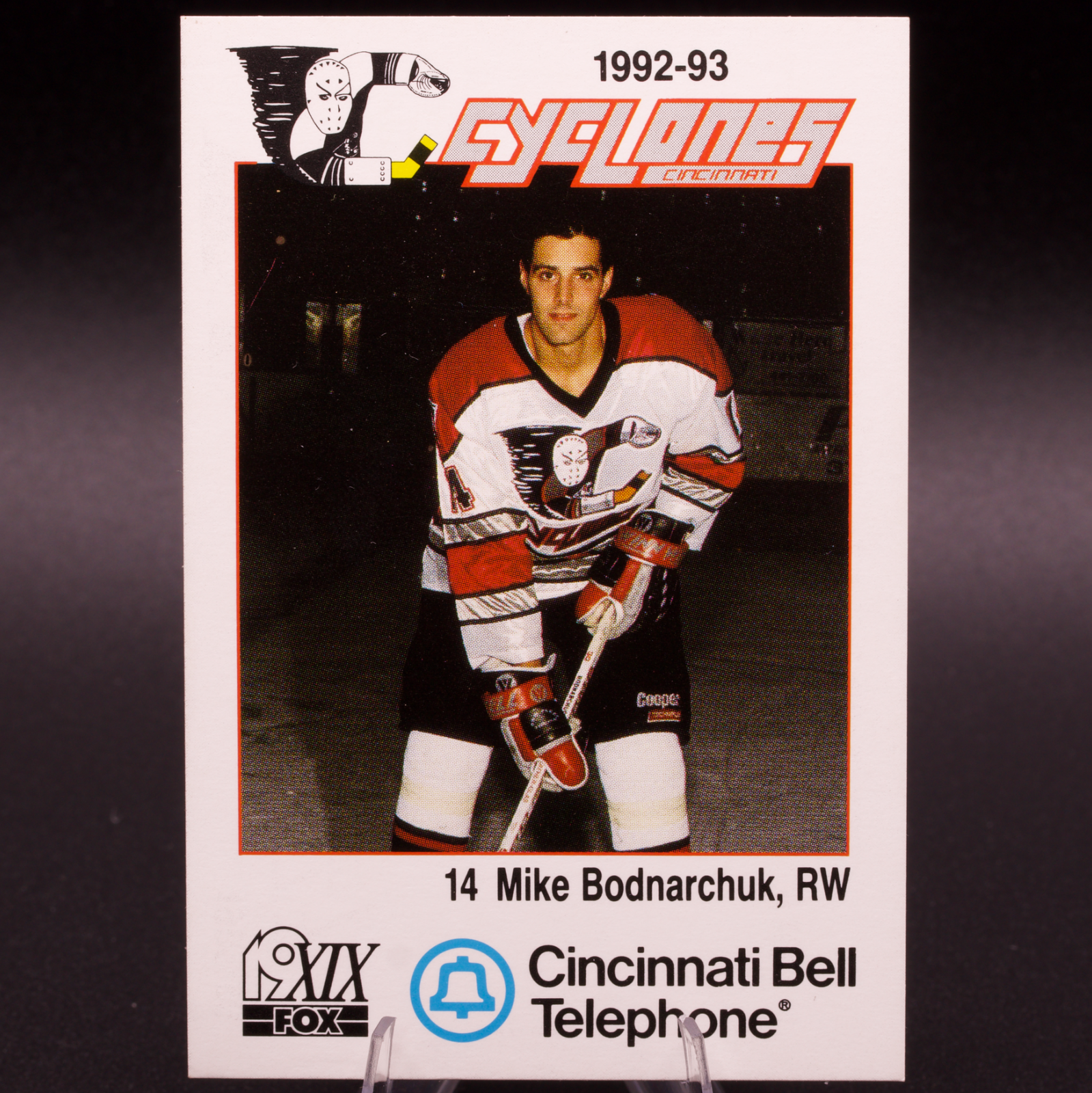 1992-93 Cincinnati Cyclones IHL Mike Bodnarchuk RW Hockey Card Cincinnati Bell