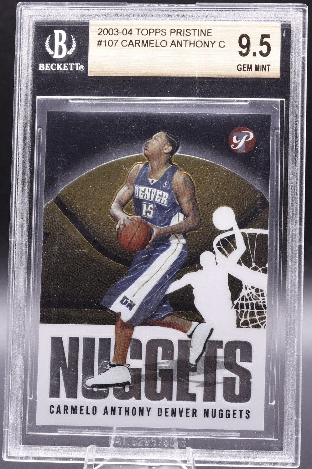 2003-04 Topps Pristine Carmelo Anthony Rookie #107 BGS 9.5 Gem Mint