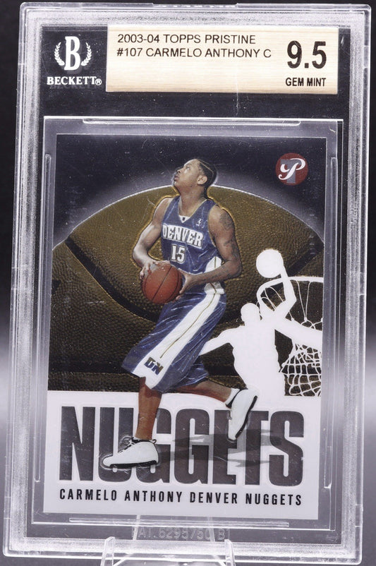 2003-04 Topps Pristine Carmelo Anthony Rookie #107 BGS 9.5 Gem Mint