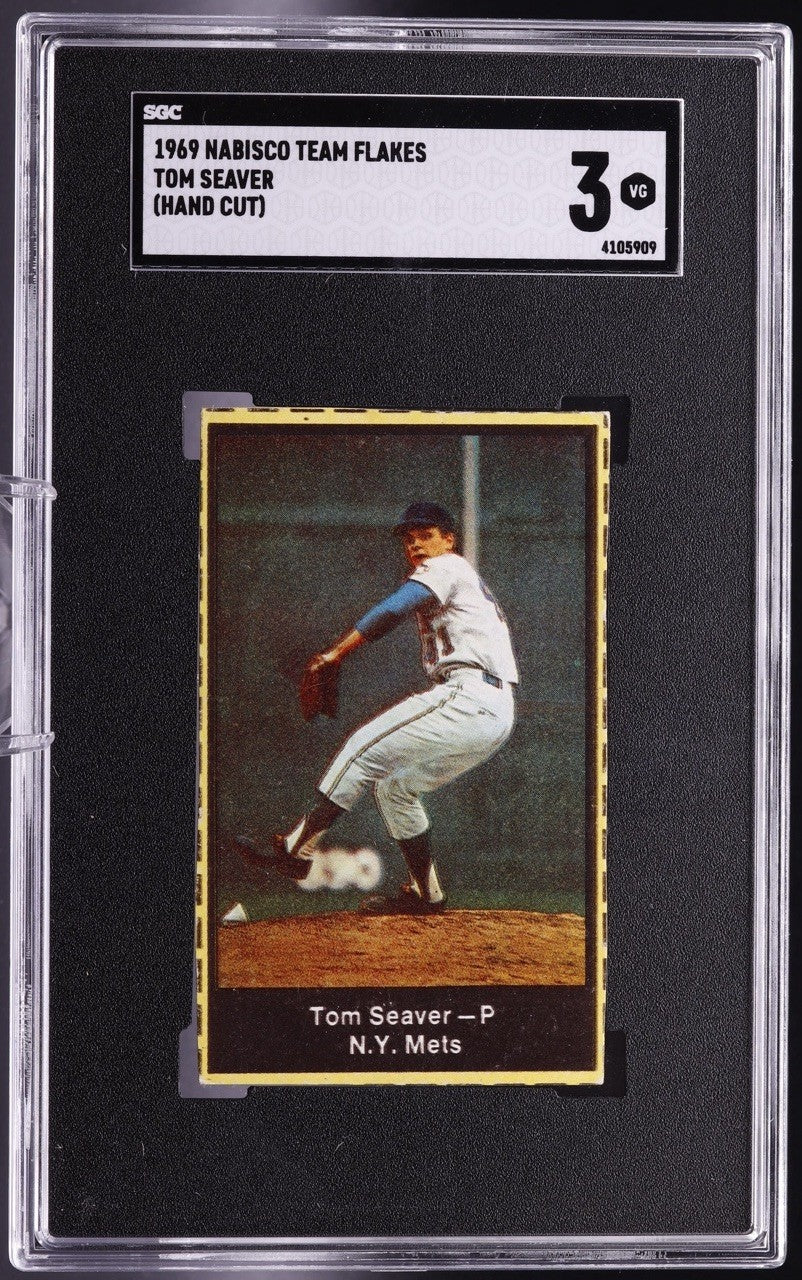 1969 Nabisco Team Flakes Tom Seaver Hand-Cut SGC 3 VG New York Mets