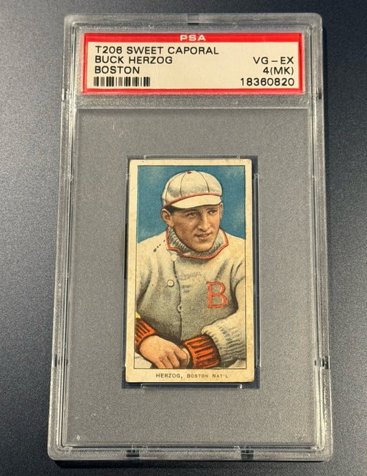 1909-11 T206 Buck Herzog Boston PSA 4 (MK) • Sweet Caporal Back • Pre-War HOF
