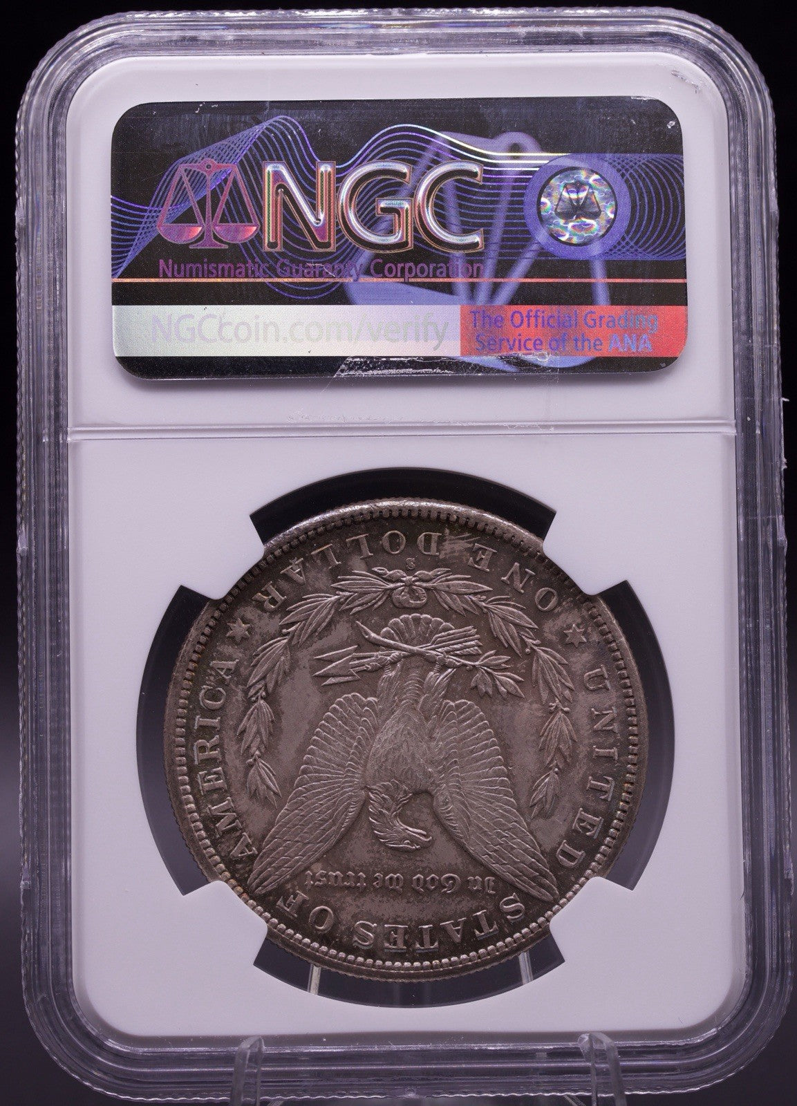 1881-S Morgan Silver Dollar NGC MS 67 Monster Toned Rainbow Obverse Gem BU