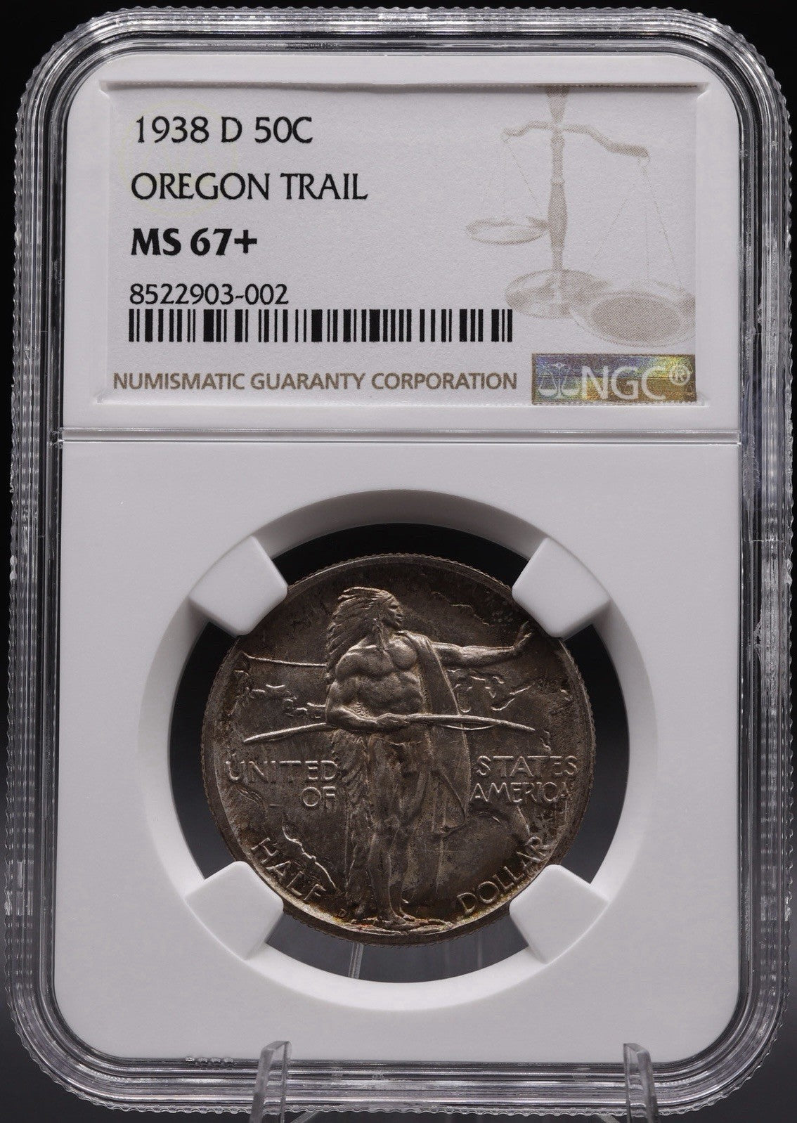 1938-D Oregon Trail Memorial Commemorative Half Dollar NGC MS67+ Plus