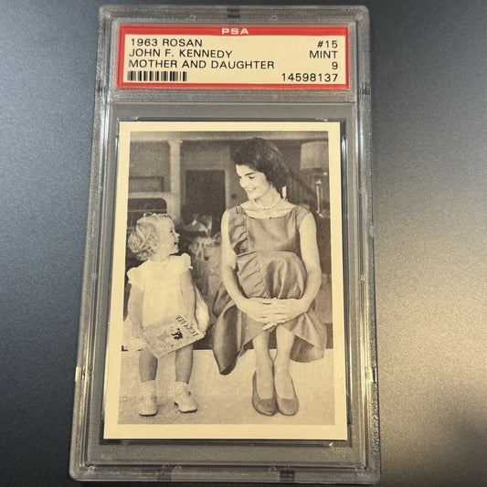 1963 Rosan JFK #15 Mother and Daughter • PSA 9 MINT • Jackie & Caroline Kennedy