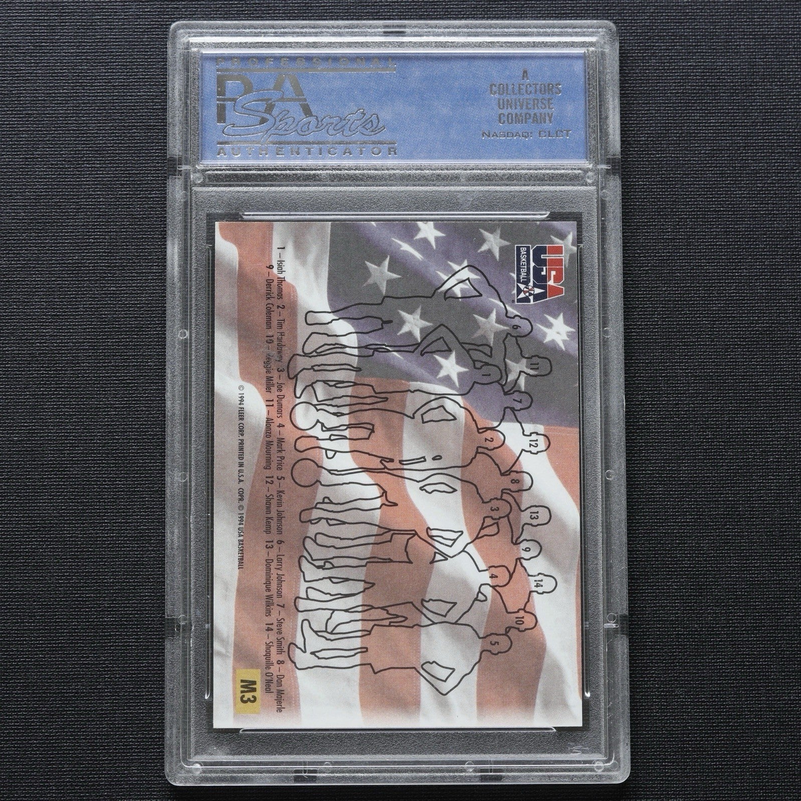 1993 Ultra Team Checklist USA #M3 PSA 10 Gem Mint • Shaquille O’Neal USA