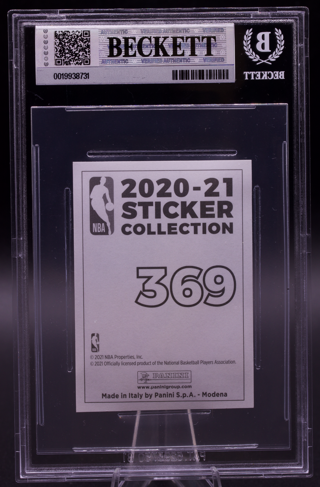 2020-21 Panini Stickers LeBron James #369 Beckett 9 Mint Lakers