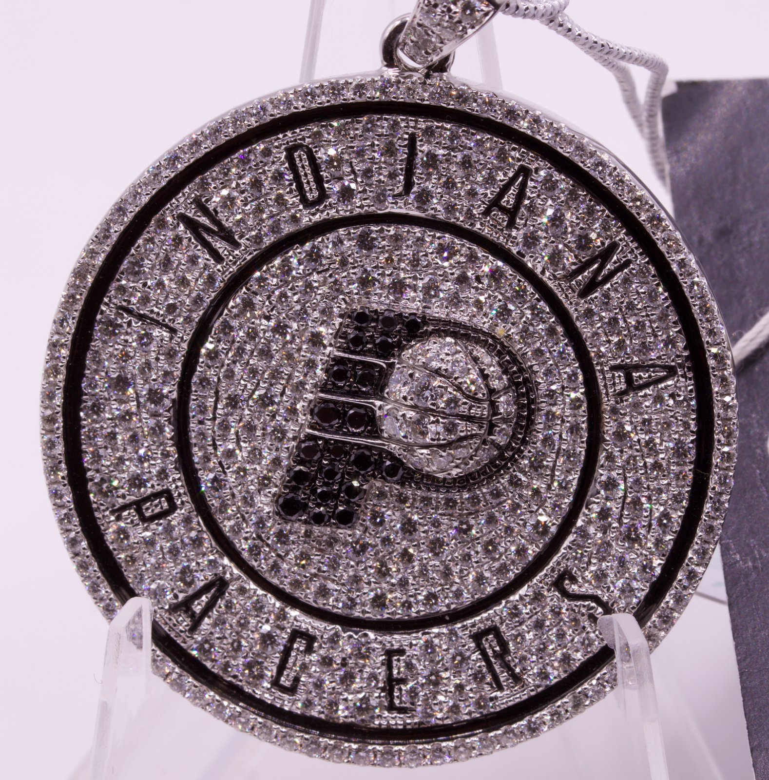 Indiana Pacers NBA Gameplan 14K White Gold Diamond Pendant 3.56ctw