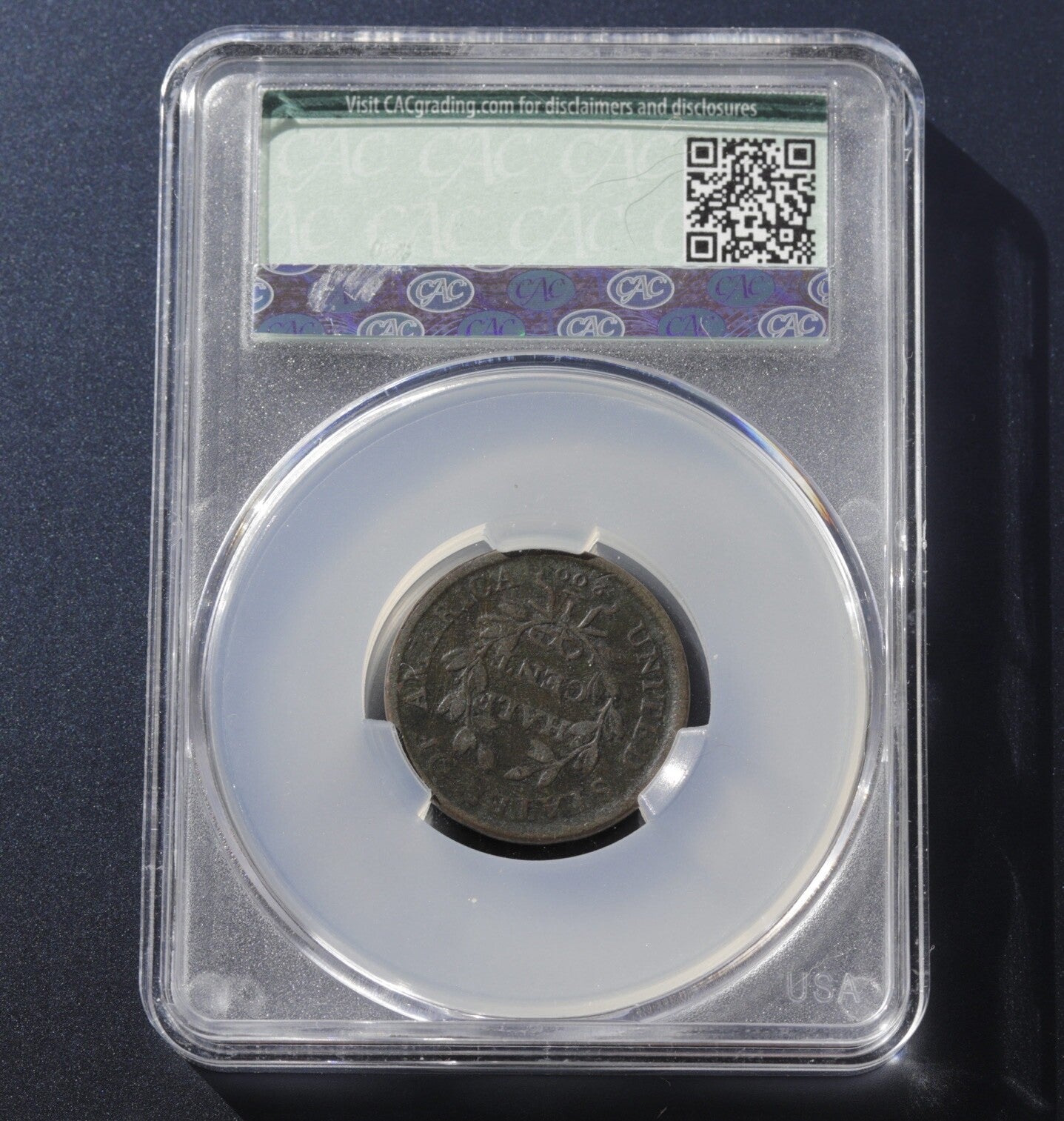 1808 Draped Bust Half Cent CAC VG Details Corrosion Early US Copper Coinage