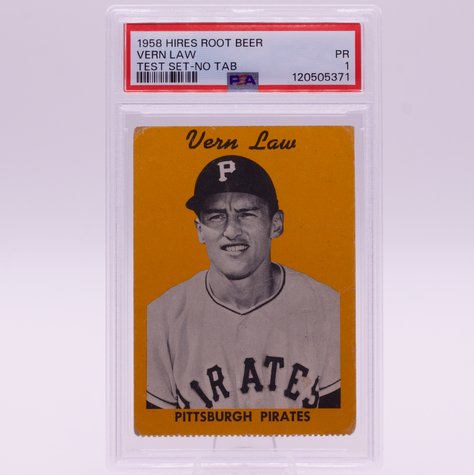 1958 Hires Root Beer Test Set No Tab Vern Law PSA 1 Pirates 1960 Cy Young Rare