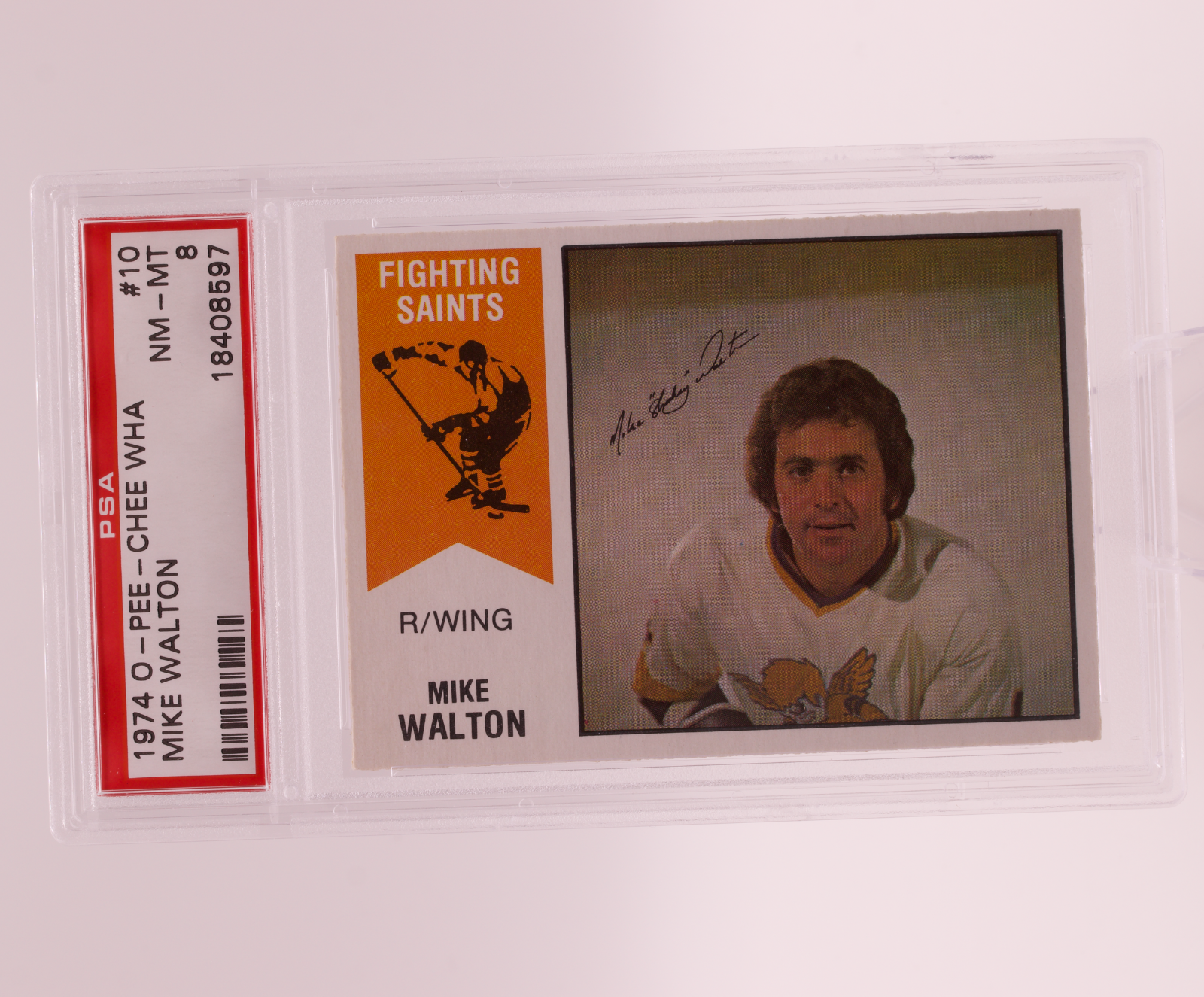 1974 O-Pee-Chee WHA #10 Mike Walton PSA 8 NM-MT Minnesota Fighting Saints