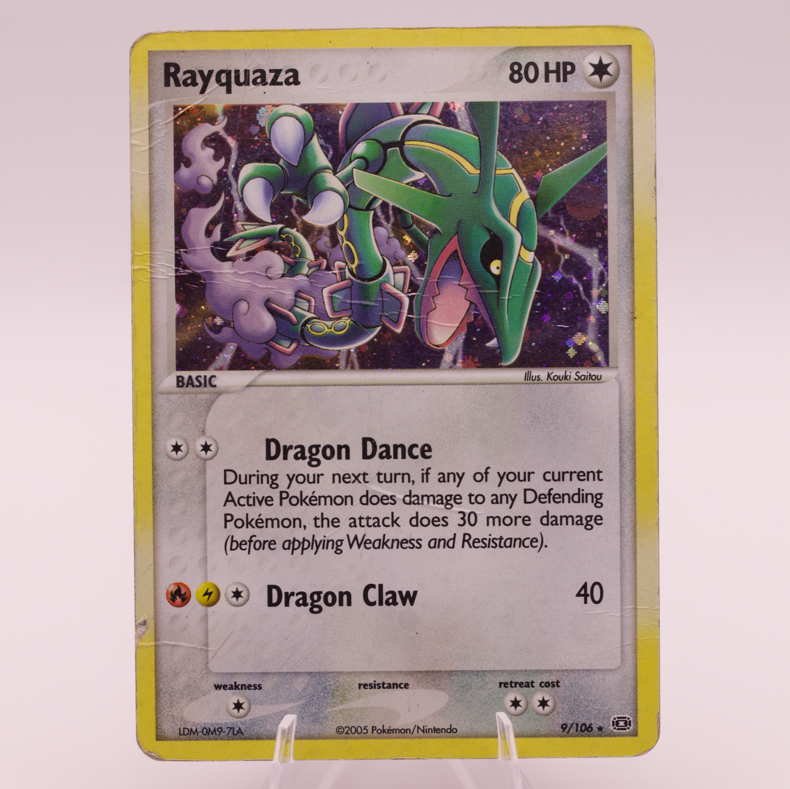 2005 Pokemon EX Emerald Rayquaza 9/106 Holo Rare TCG Holofoil Heavily Played