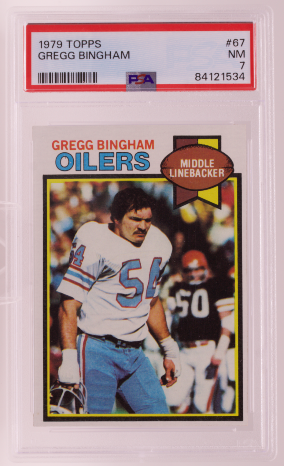 1979 Topps #67 Gregg Bingham PSA 7 NM Houston Oilers Linebacker Vintage Football