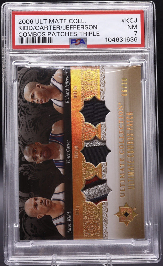 2006 Ultimate Combos Patch /10 Kidd Carter Jefferson • PSA 7 • Triple Game-Used