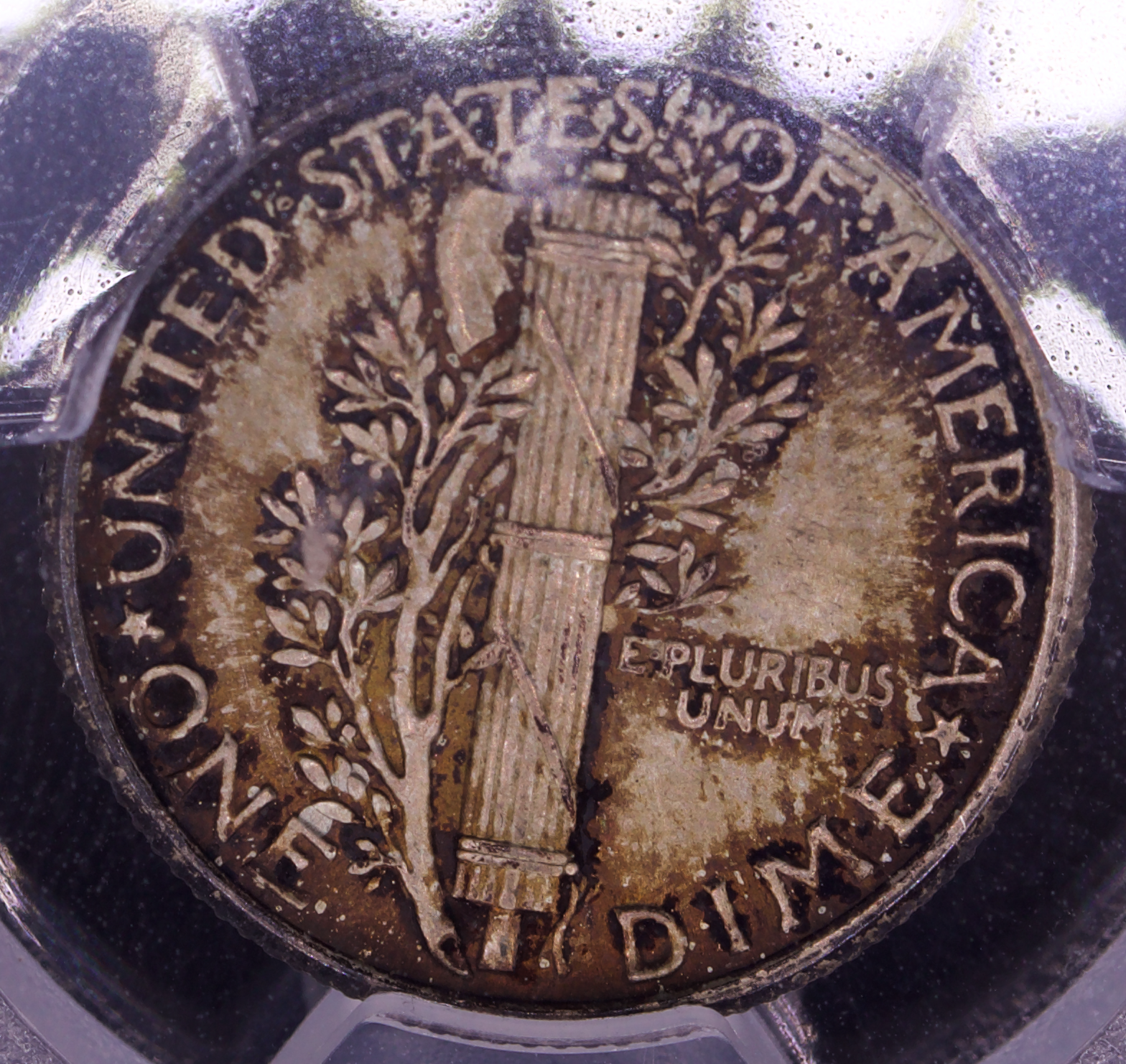 1926 Mercury Dime 10C PCGS MS64FB Toned Choice Unc Full Bands Silver