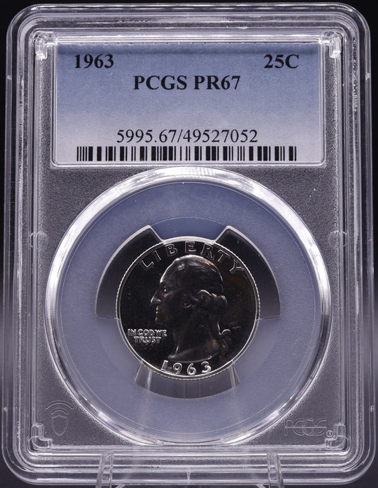 1963 Washington Quarter PCGS PR67 Proof Silver 90%