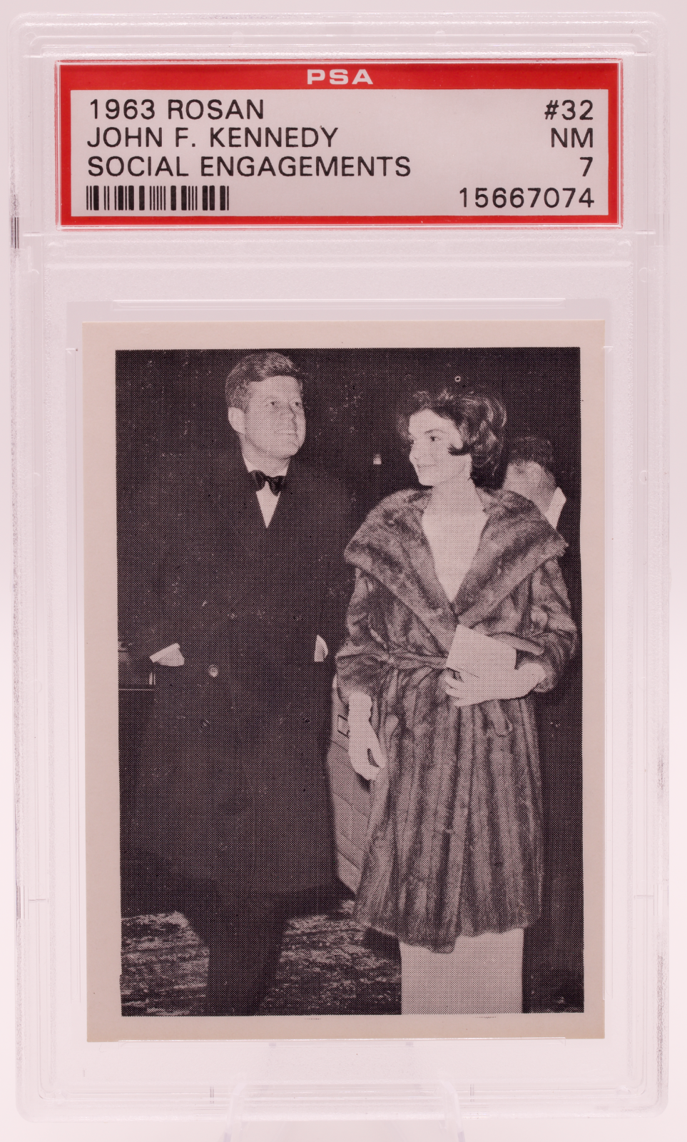 1963 Rosan John F. Kennedy No. 32 Social Engagements PSA 7 NM JFK Card