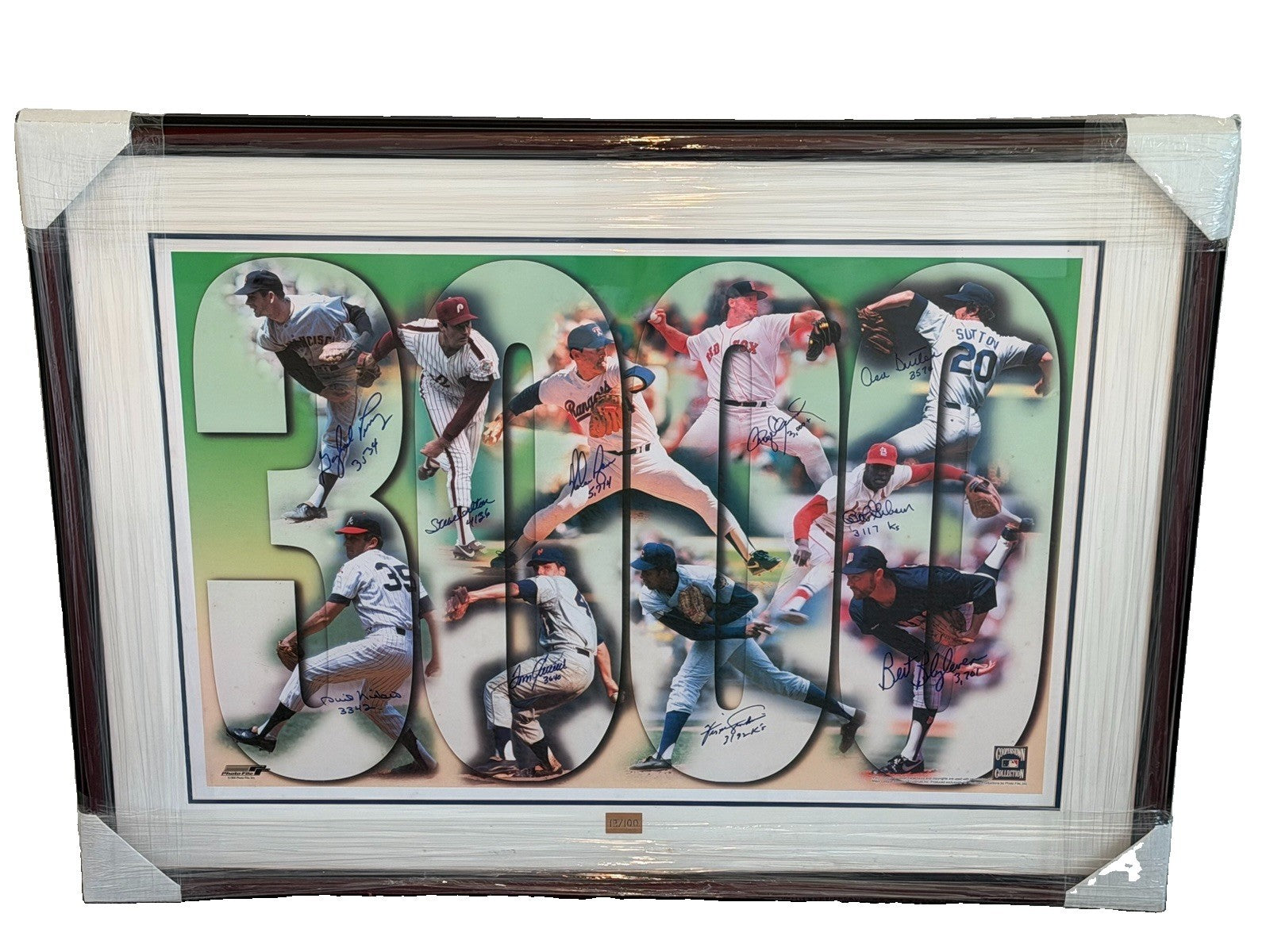 3000 Strikeout Club Signed Print /100 Nolan Ryan Seaver Carlton Clemens Gibson