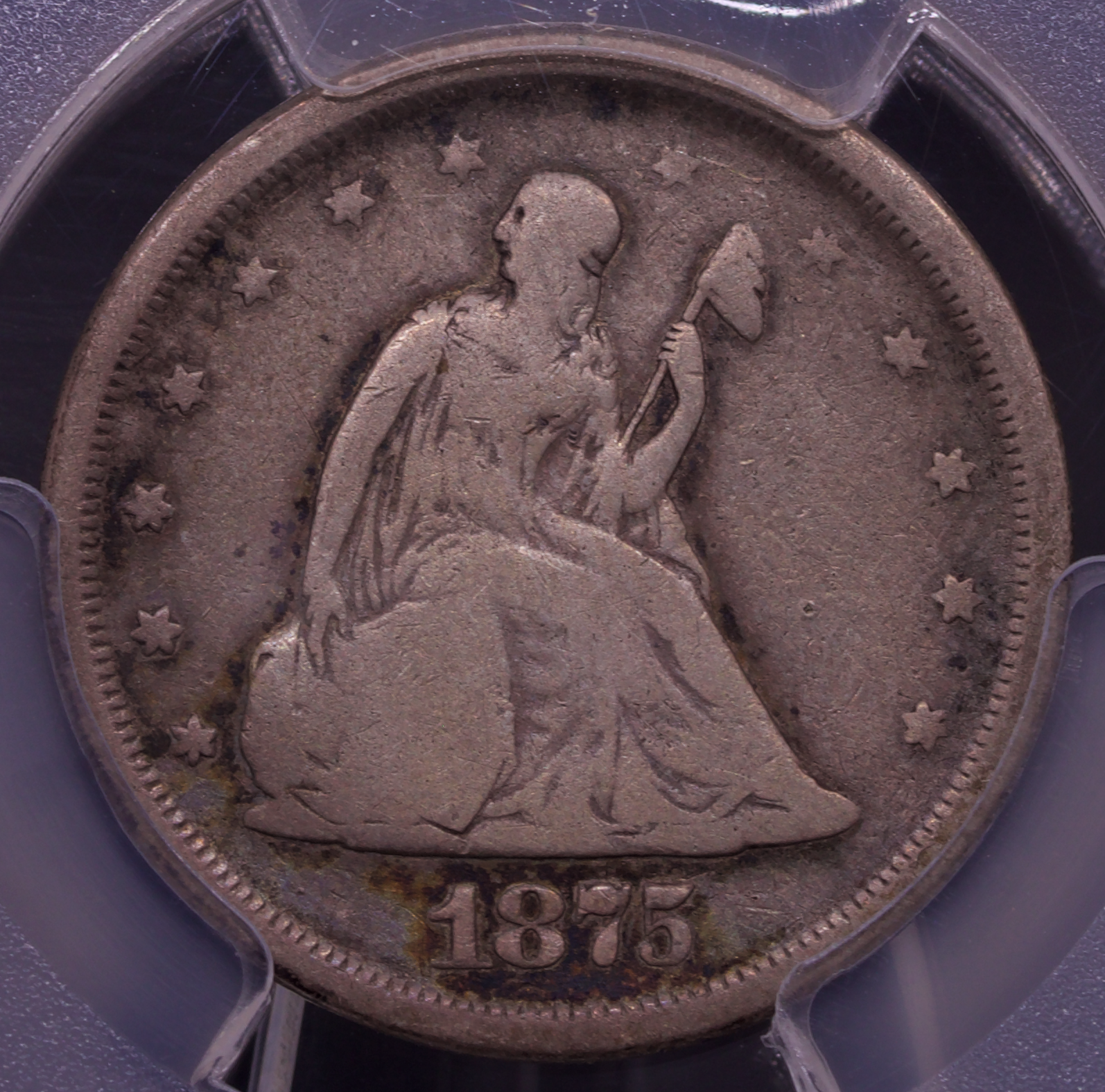 1875-S Twenty Cent Piece PCGS Genuine • Cleaned Fine Details