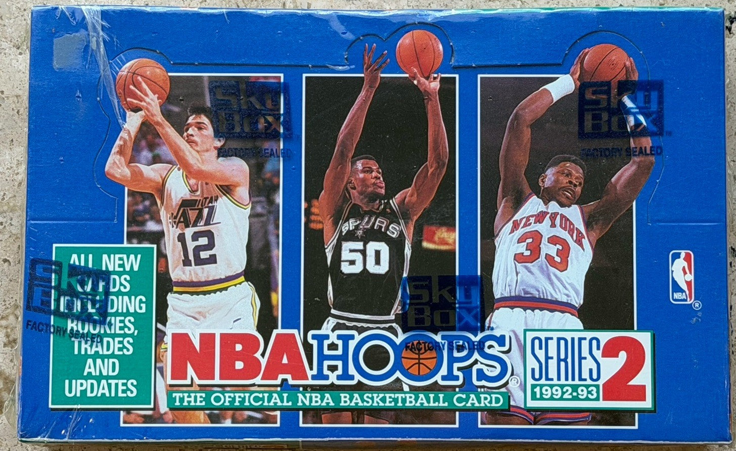 1992-93 NBA Hoops Series 2 Factory Sealed Hobby Box Shaq Rookie Cards