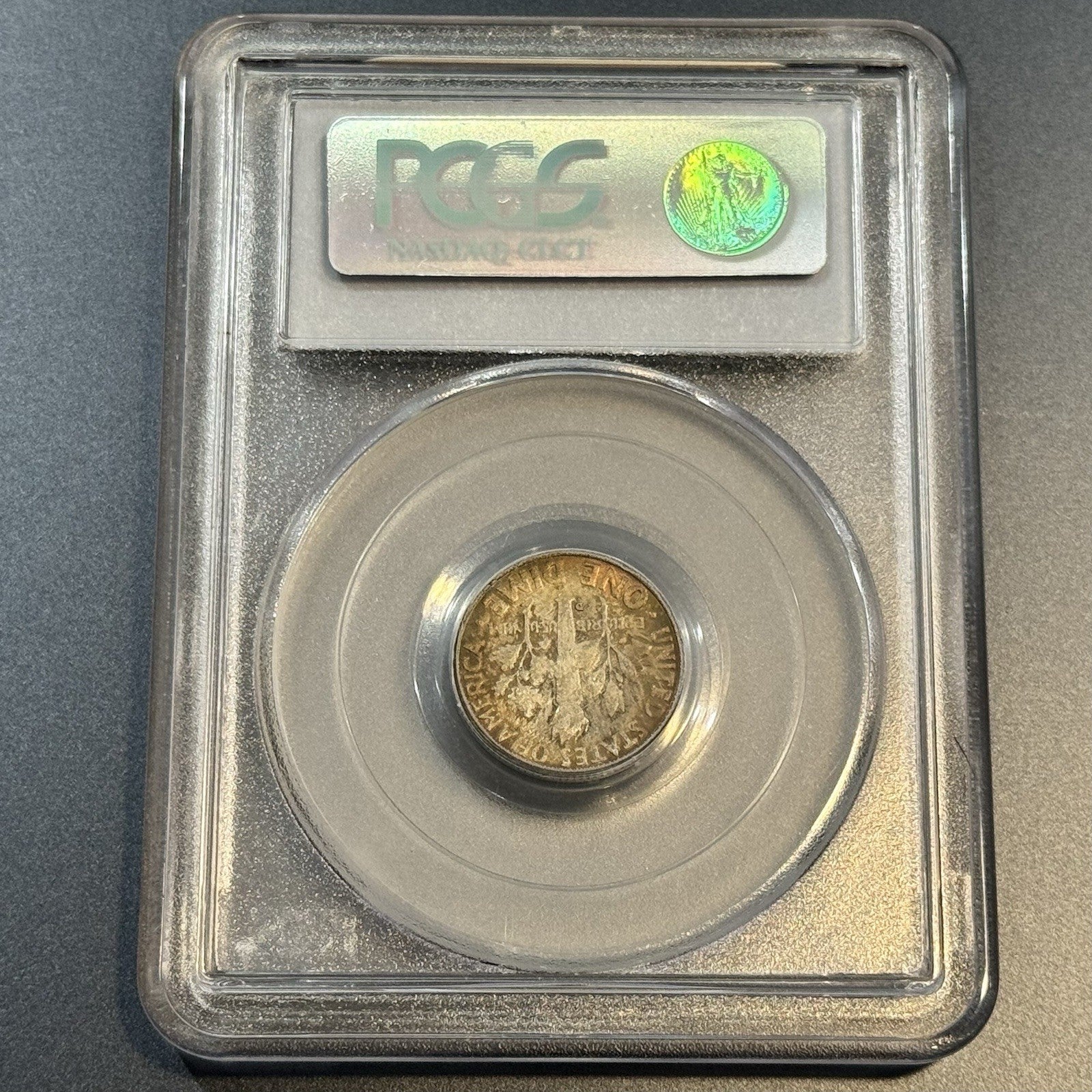 1959-D Roosevelt Dime PCGS MS66 • Deep Rainbow Toning • Toned 10C Coin
