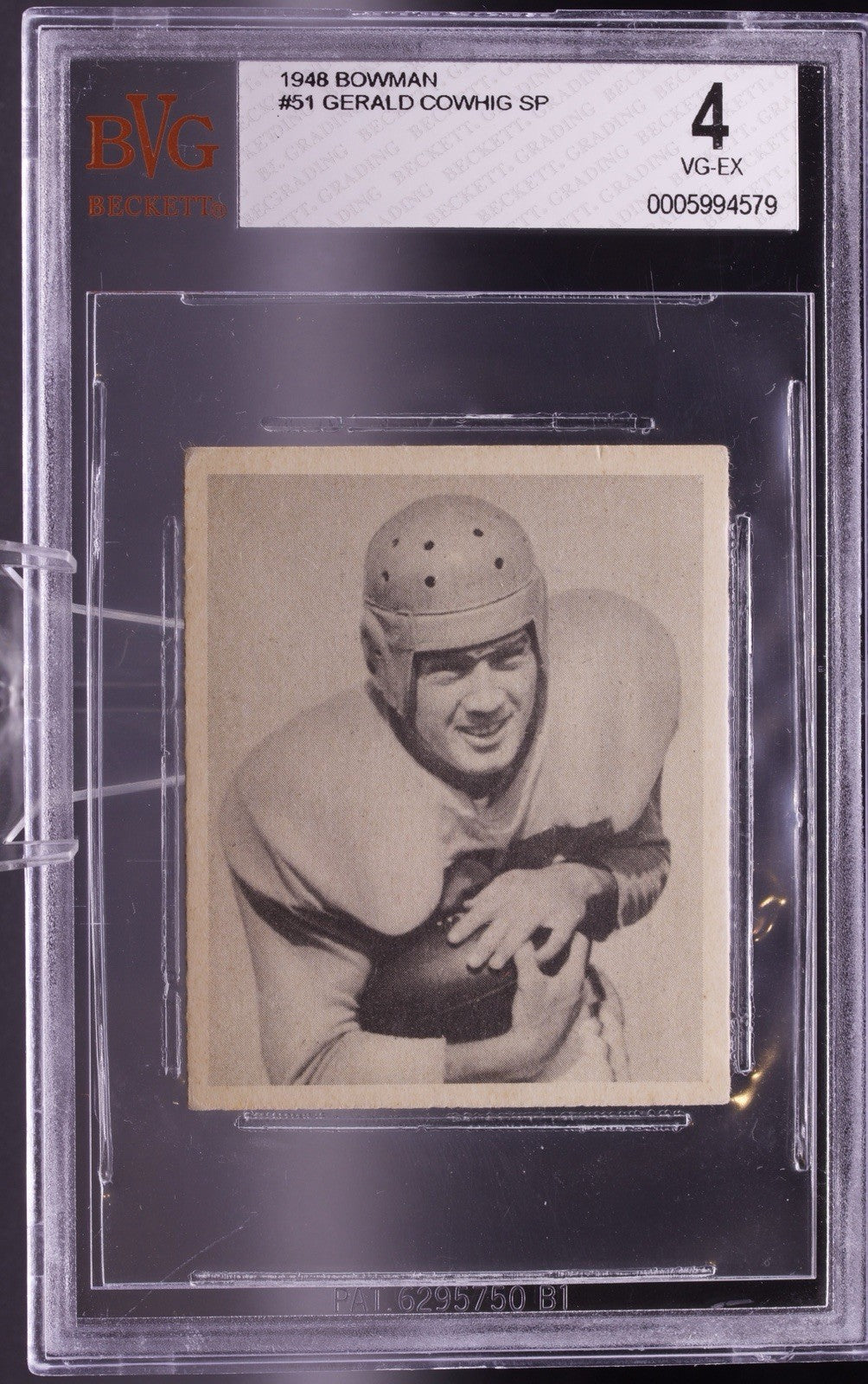 1948 Bowman Football #51 Gerald Cowhig SP Short Print RC BVG 4 VG-EX Rare Card