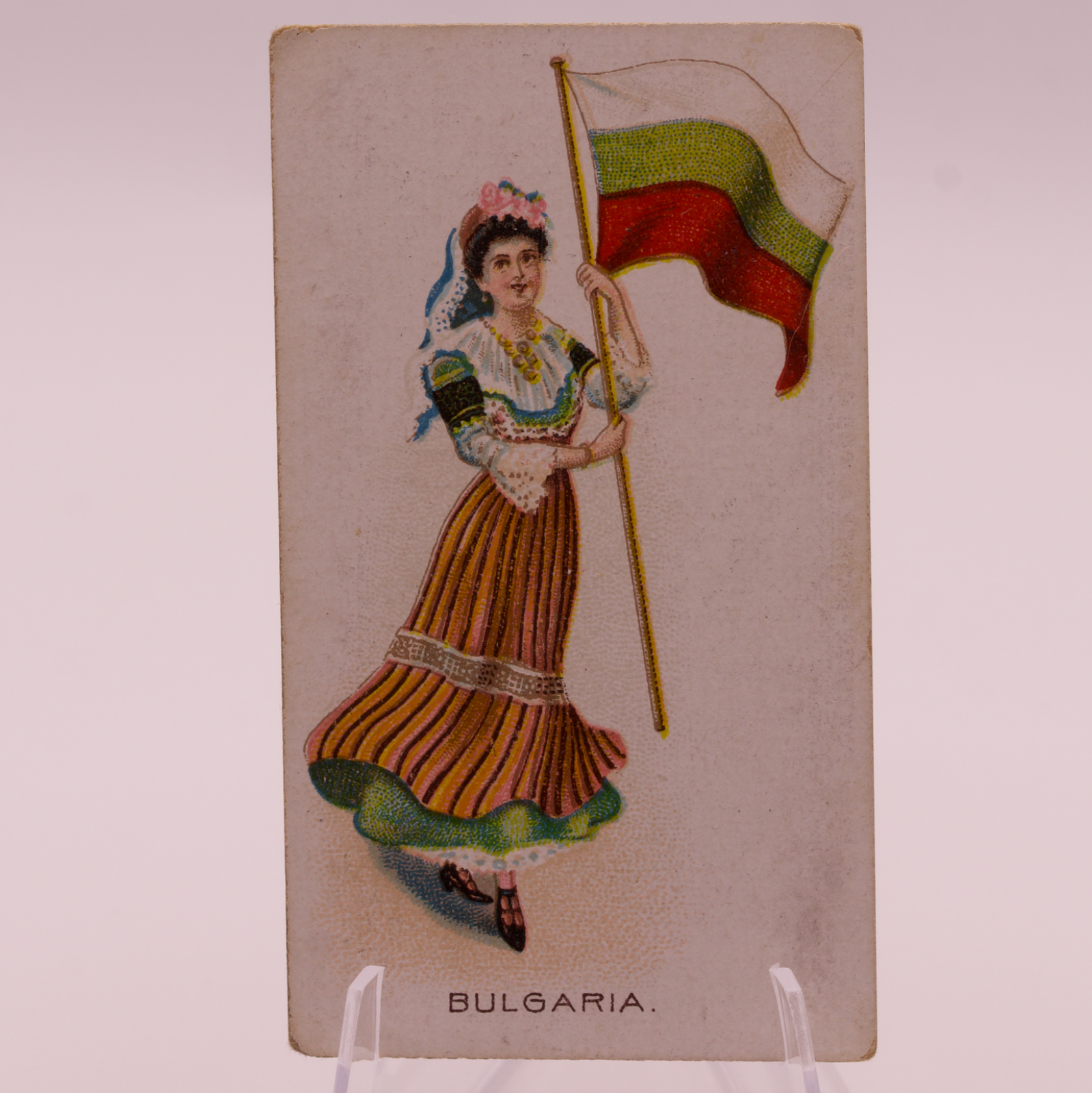 1908 Wills Flag Girls of All Nations #38 BULGARIA Capstan Navy Cut Tobacco Card