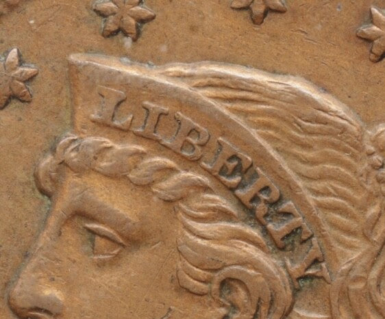 1851 Large Cent Liberty Head ICG AU58 Details Corroded Cleaned Copper Coin