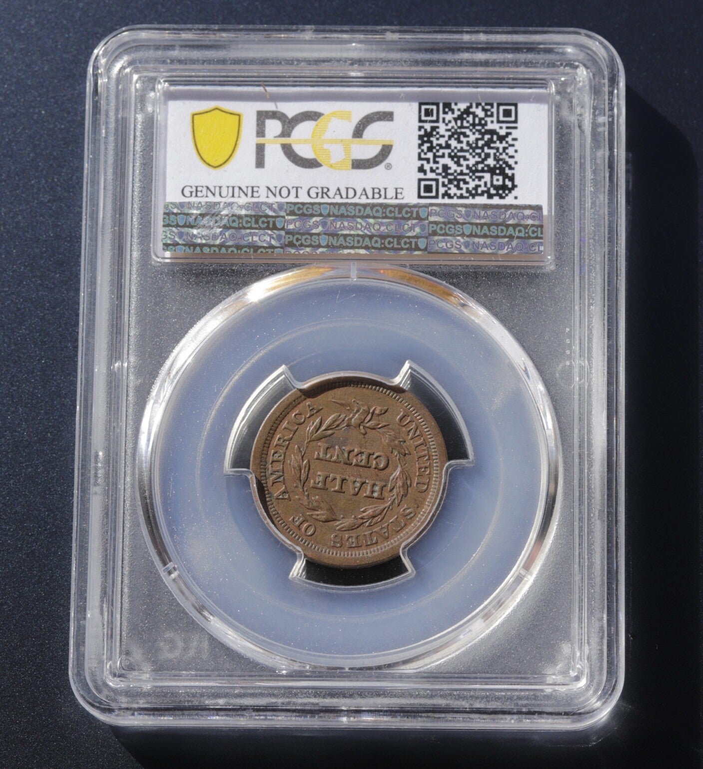 1850 Braided Hair Half Cent PCGS AU Details Environmental Damage Early US Coin