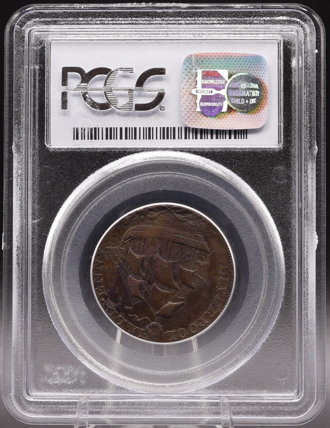 1791 Washington Liverpool Halfpenny PCGS AU53 • Anglesey Edge • Colonial Token