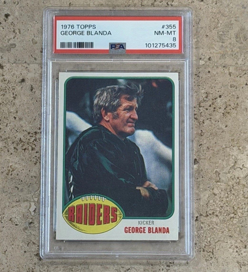 1976 Topps #355 George Blanda PSA 8 NM-MT Oakland Raiders HOF Vintage Football