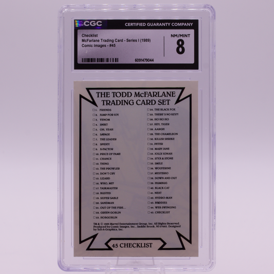 1989 McFarlane Comic Images Checklist #45 CGC 8 NM/MINT Marvel Trading Card