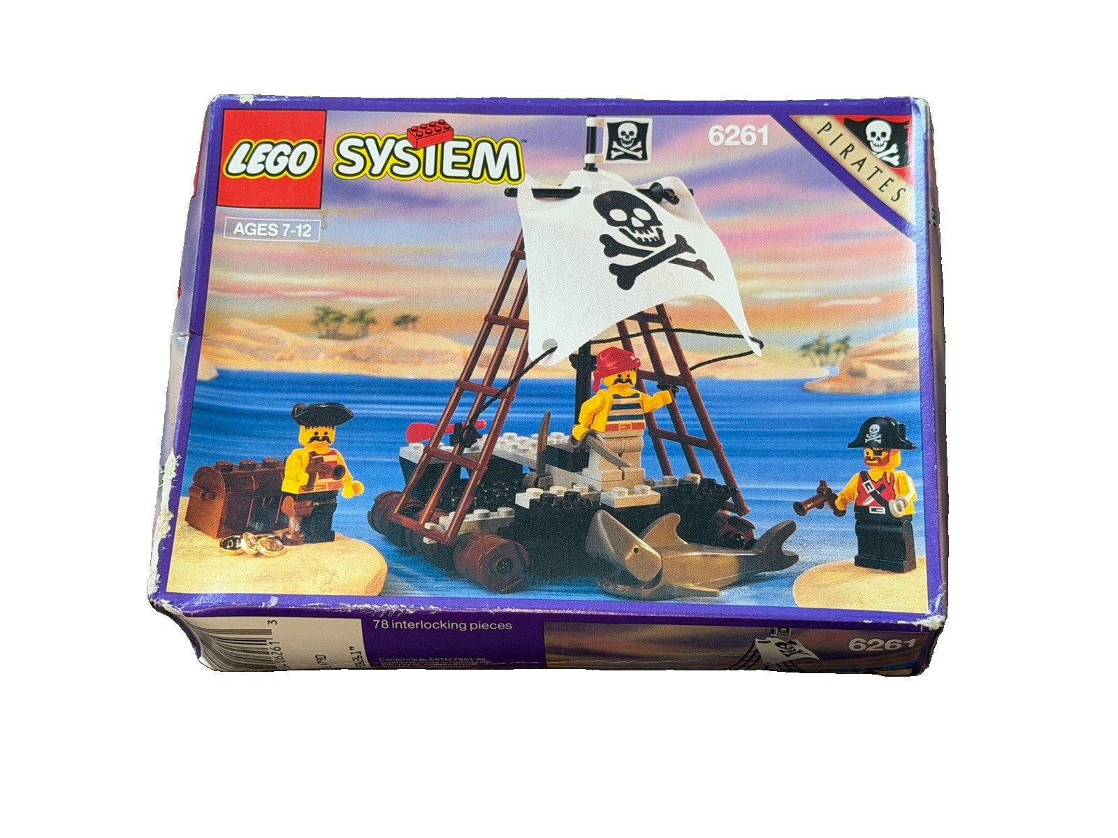 1992 LEGO Pirates Raft Raiders 6261 NEW SEALED Vintage Box Wear Shark