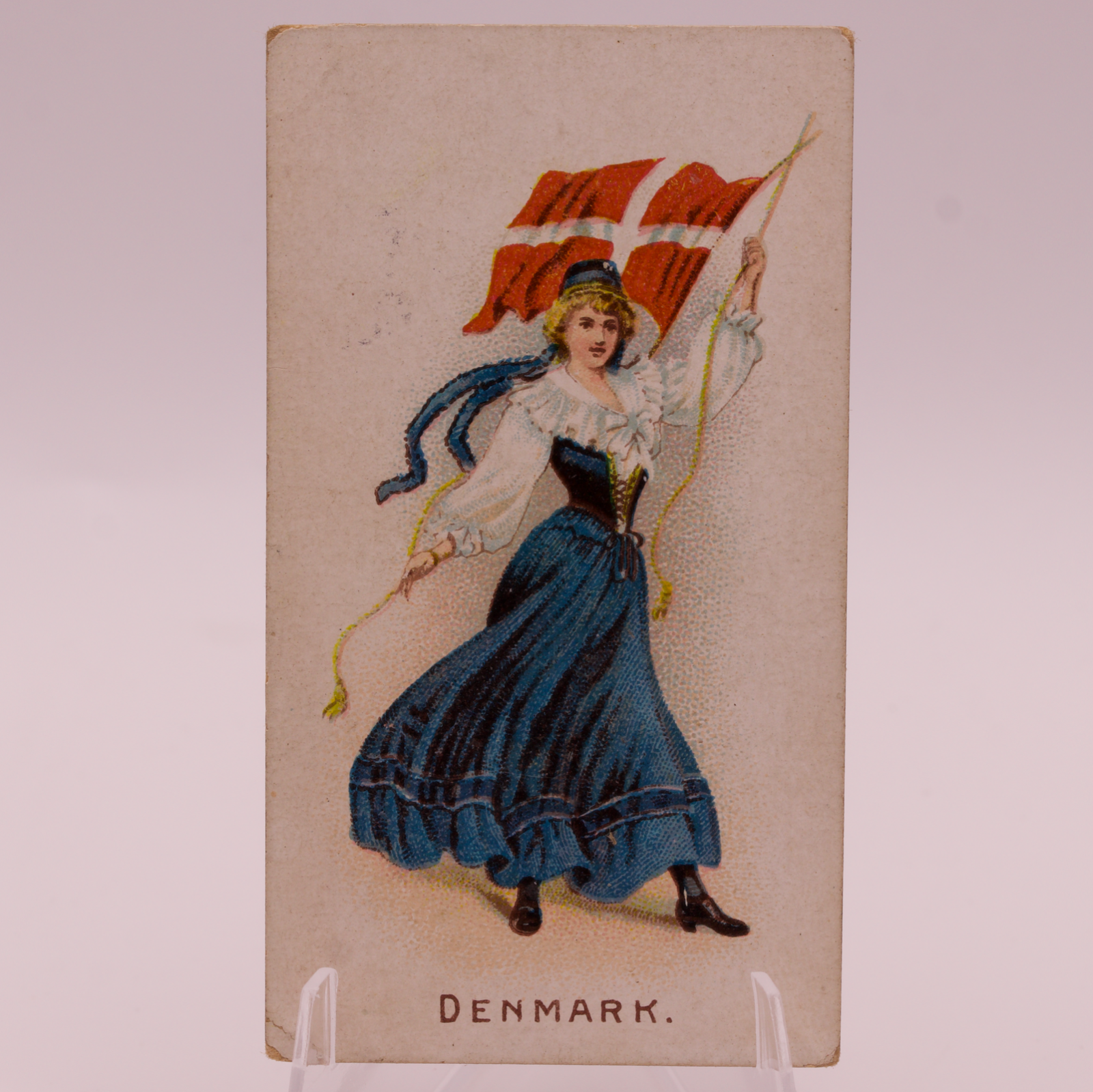 1908 Wills Capstan Flag Girls of All Nations Denmark #42 Tobacco Card