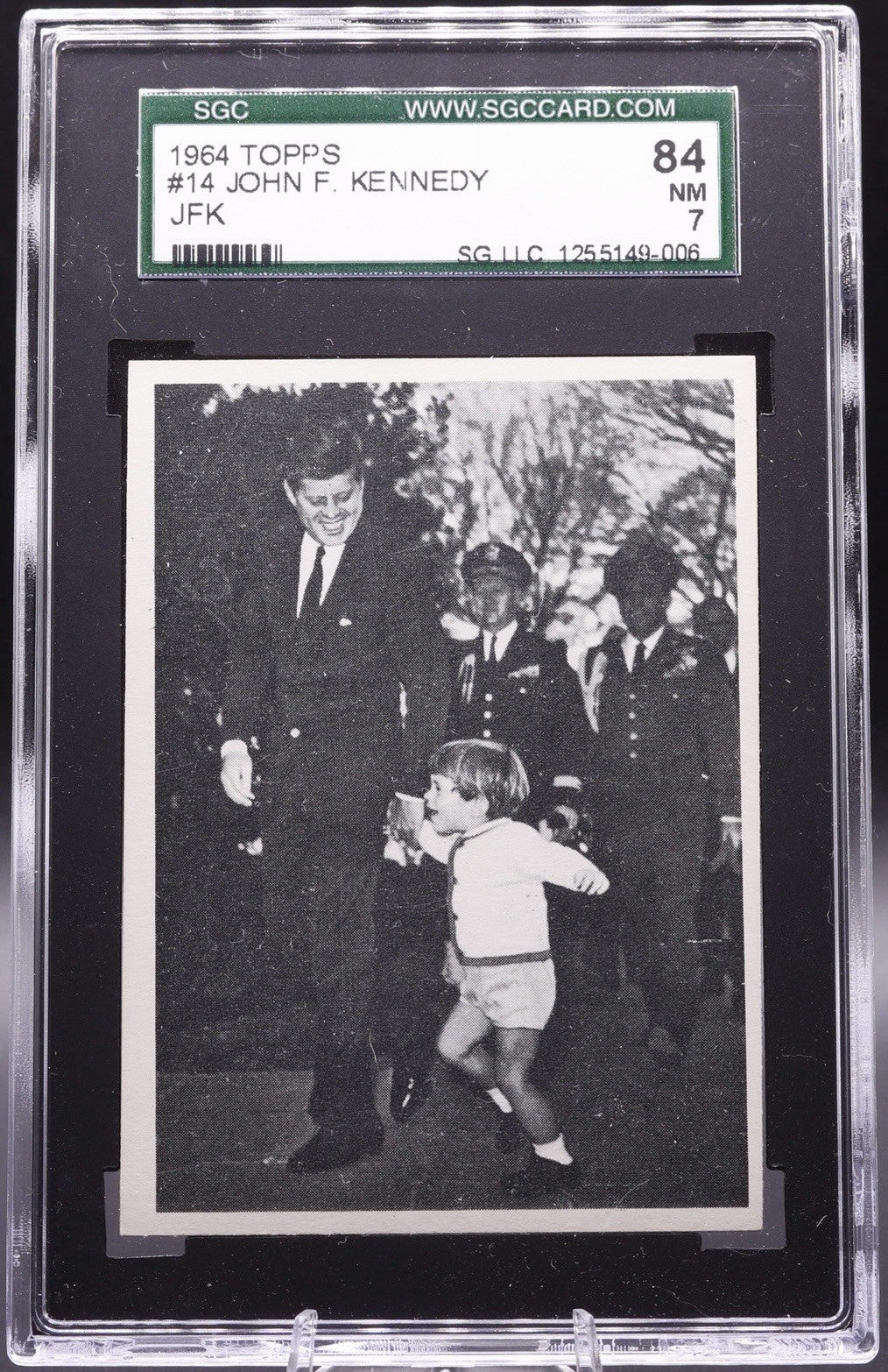 1964 Topps John F. Kennedy #14 SGC 7 NM • JFK & John Jr. Arlington Cemetery