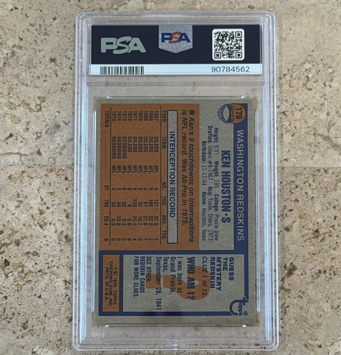 1976 Topps #170 Ken Houston PSA 8 NM-MT Washington HOF Safety All-Pro Vintage