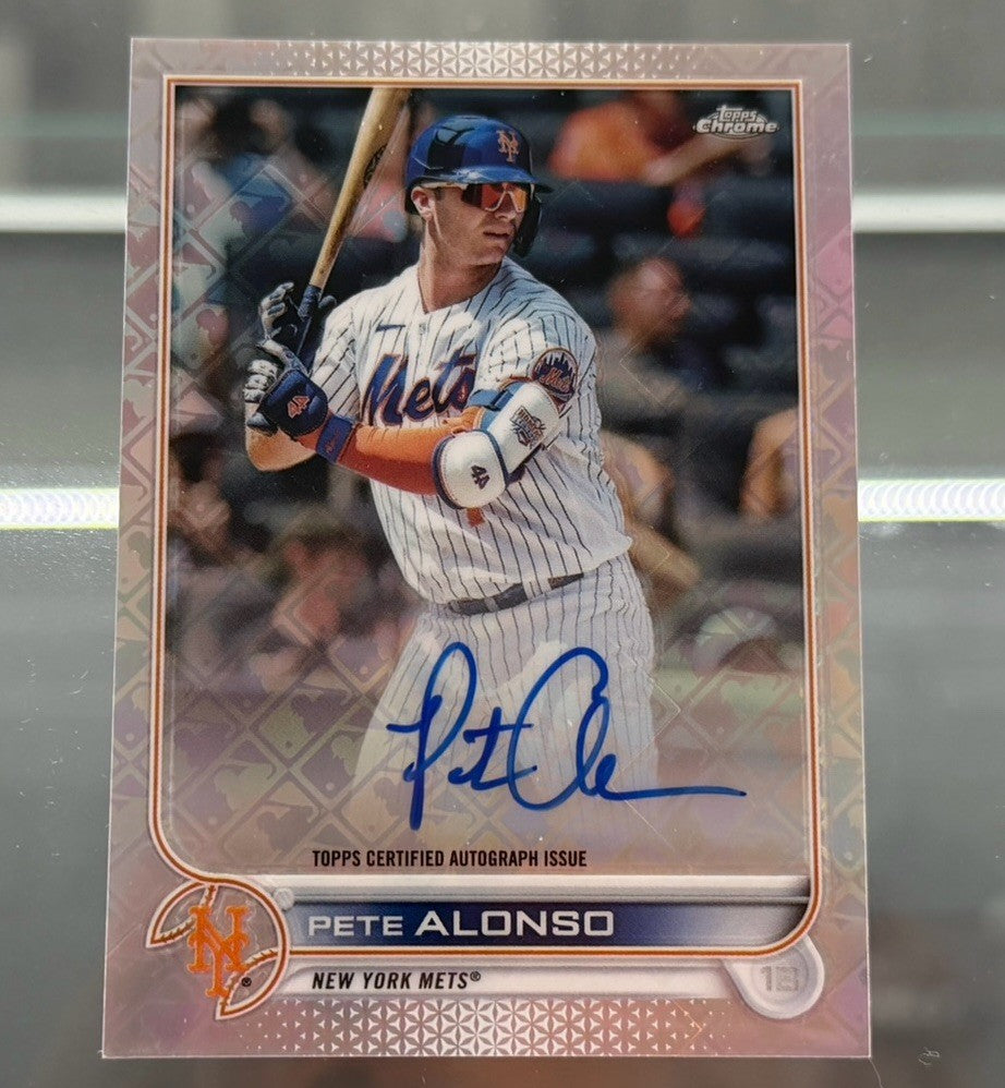 2022 Topps Chrome Logofractor Pete Alonso On-Card Auto CA-PA New York Mets Mega