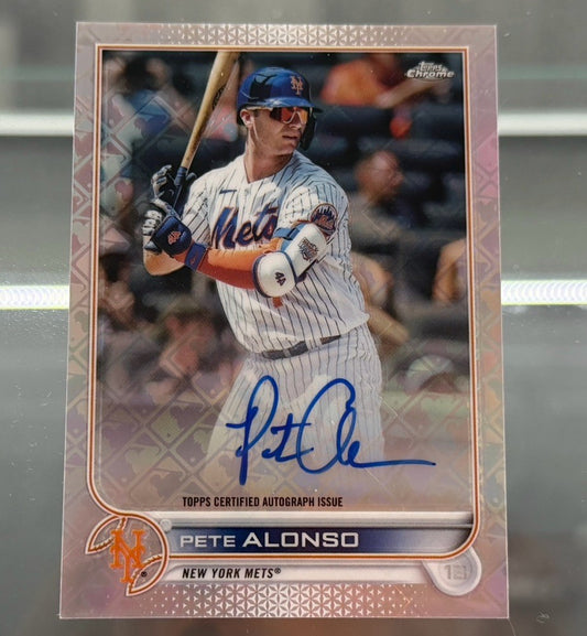 2022 Topps Chrome Logofractor Pete Alonso On-Card Auto CA-PA New York Mets Mega