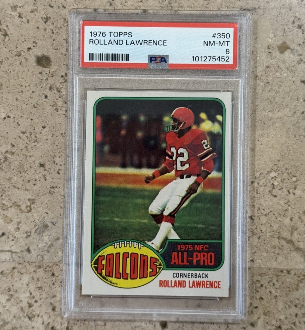 1976 Topps #350 Rolland Lawrence PSA 8 NM-MT Atlanta Falcons Vintage Football