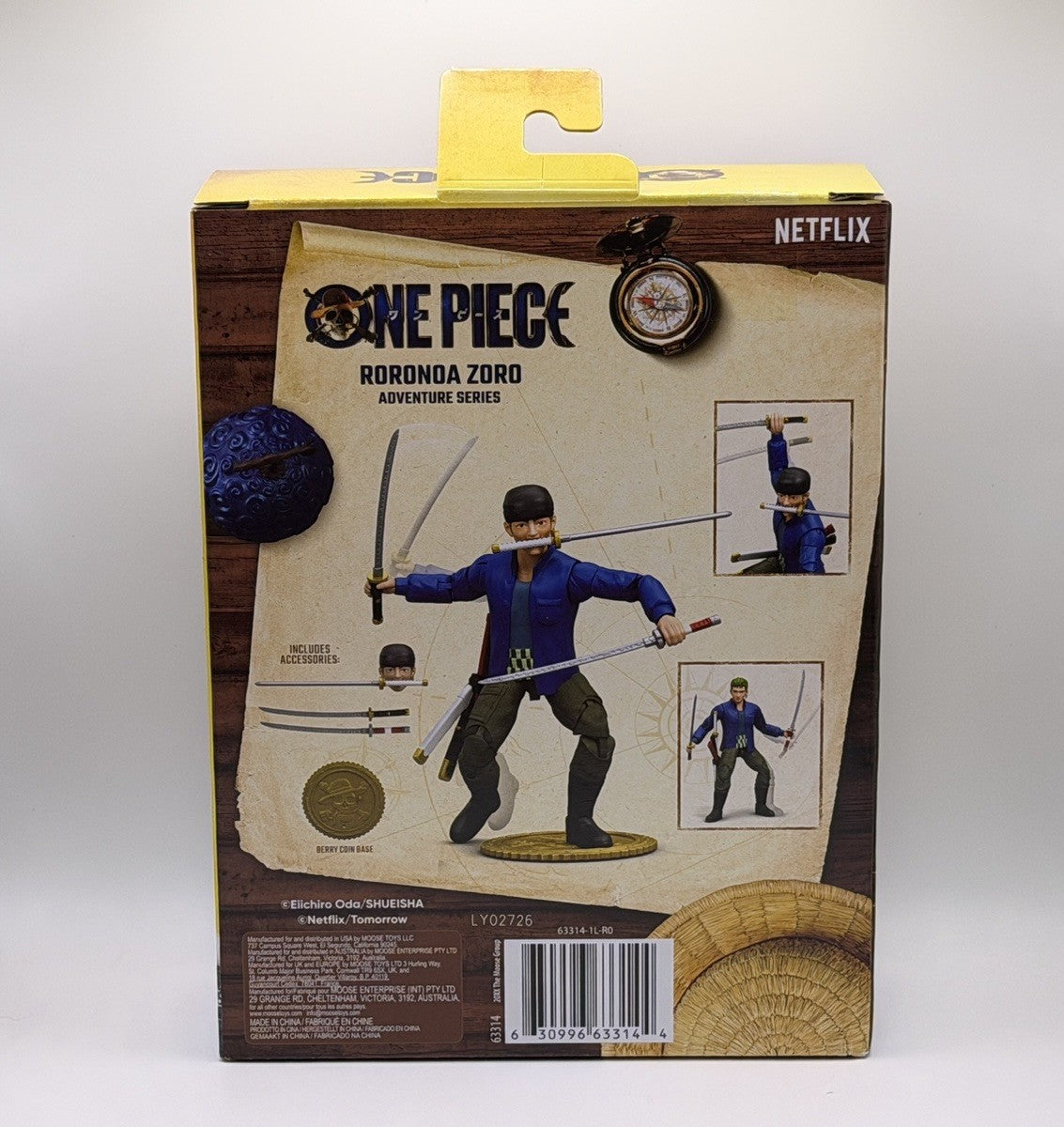 Netflix One Piece Roronoa Zoro Adventure Series 01 Action Figure Moose Toys New