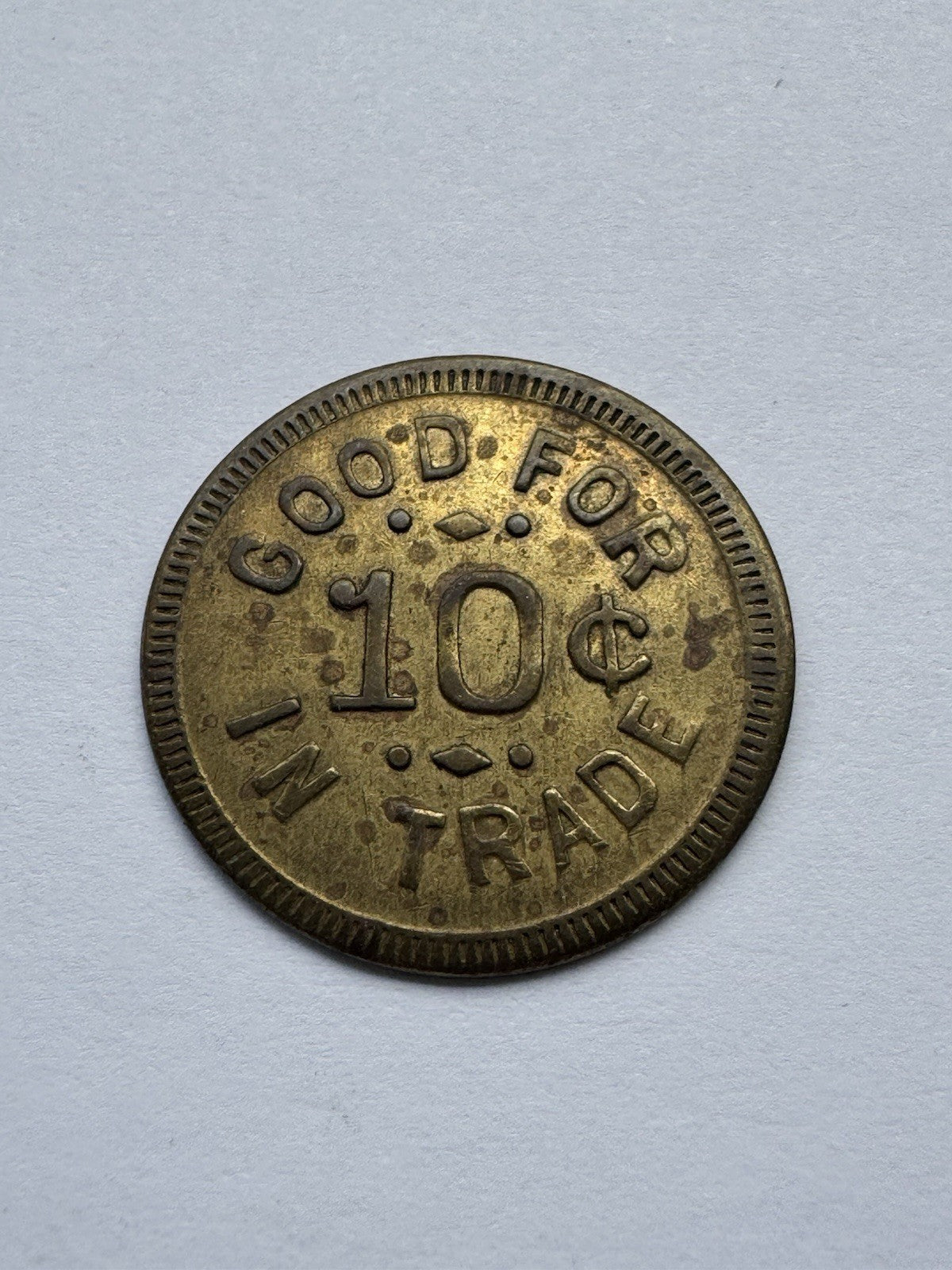 Recreation Bar Lewiston MN 10¢ Vintage Trade Token Brass Minnesota Saloon Coin