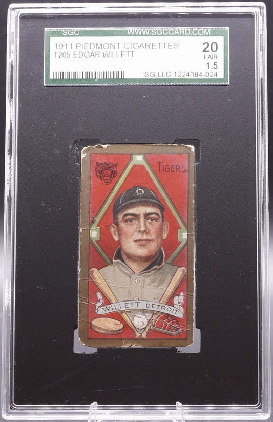 1911 T205 Edgar Willett Gold Border Piedmont Back SGC 1.5 FAIR Vintage Card